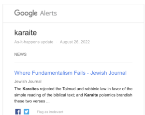 Karaite google alert